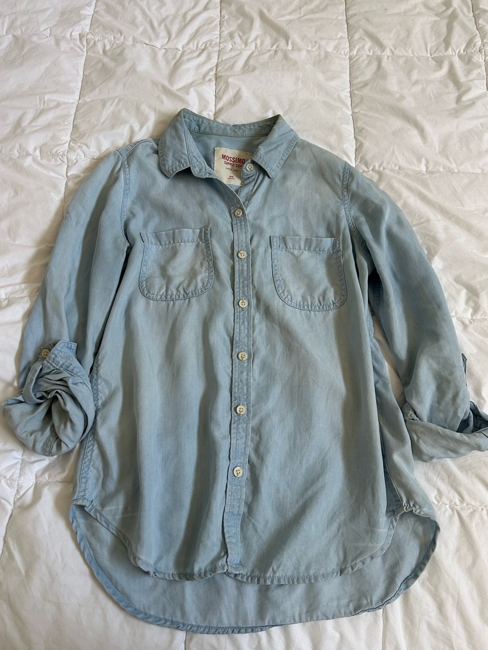 Mossimo Supply Co. Light Blue Button-Up Chambray Shirt